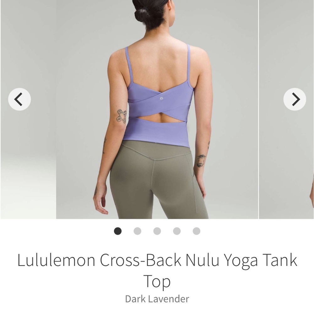 Lululemon Cross-Back Nulu Yoga Tank Top in a purple size 4 great conditions